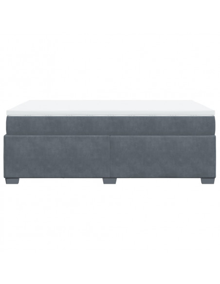 Giroletto a Molle con Materasso Grigio Scuro 120x200 cm Velluto