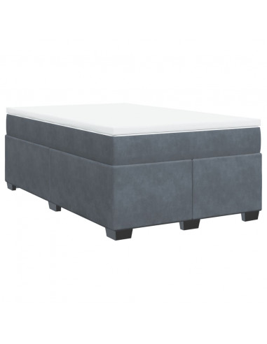 Giroletto a Molle con Materasso Grigio Scuro 120x200 cm Velluto