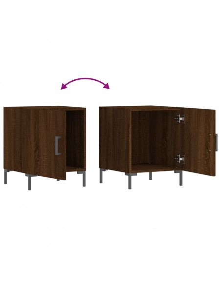 Comodini 2 pz Rovere Marrone 40x40x50 cm in Legno Multistrato