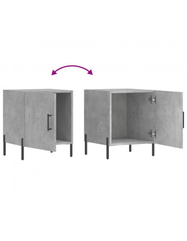 Comodini 2 pz Grigio Cemento 40x40x50 cm in Legno Multistrato