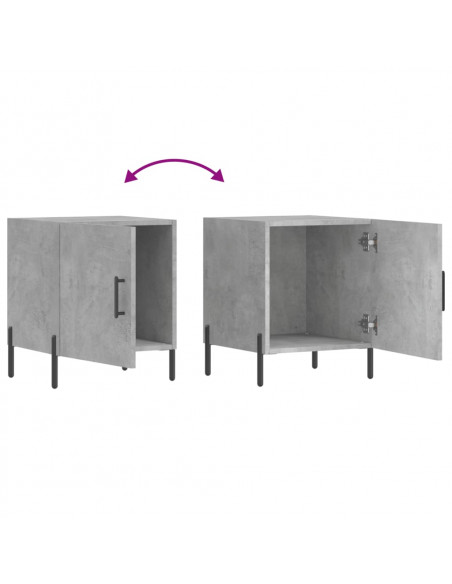 Comodini 2 pz Grigio Cemento 40x40x50 cm in Legno Multistrato