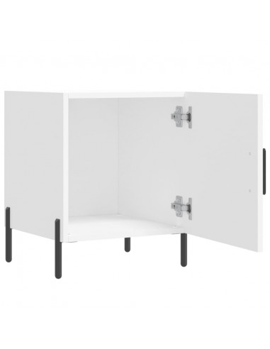 Comodini 2 pz Bianchi 40x40x50 cm in Legno Multistrato