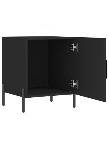 Comodini 2 pz Neri 40x40x50 cm in Legno Multistrato