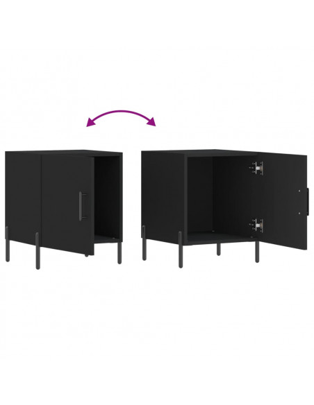 Comodini 2 pz Neri 40x40x50 cm in Legno Multistrato