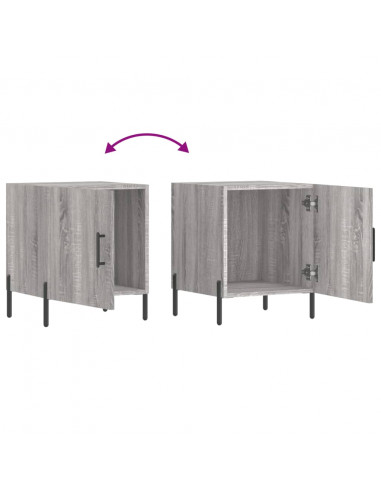 Comodini 2 pz Grigio Sonoma 40x40x50 cm in Legno Multistrato