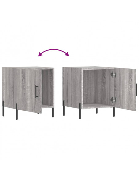 Comodini 2 pz Grigio Sonoma 40x40x50 cm in Legno Multistrato