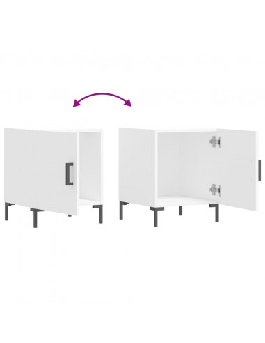Comodini 2 pz Bianchi 40x40x50 cm in Legno Multistrato