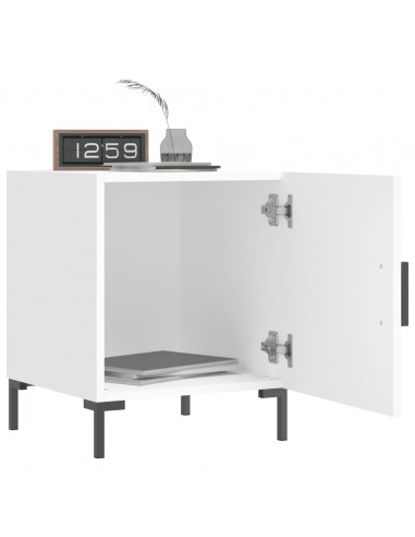 Comodini 2 pz Bianchi 40x40x50 cm in Legno Multistrato