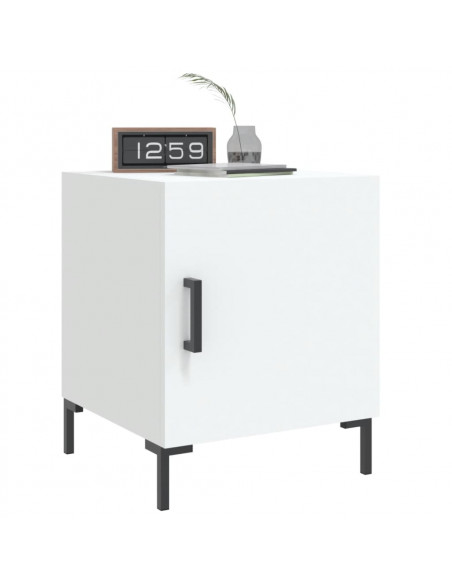 Comodini 2 pz Bianchi 40x40x50 cm in Legno Multistrato