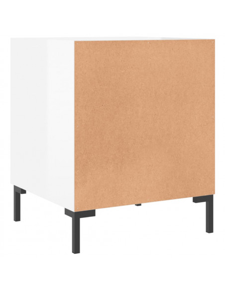 Comodini 2 pz Bianco Lucido 40x40x50 cm in Legno Multistrato