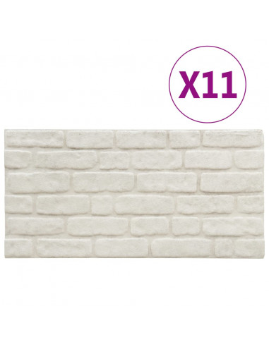 Pannelli Murali 3D con Design a Mattoni Bianco 11 pz EPS