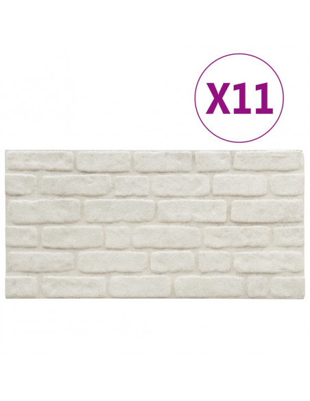 Pannelli Murali 3D con Design a Mattoni Bianco 11 pz EPS