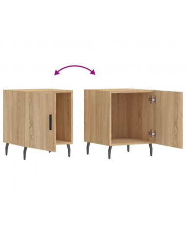 Comodini 2 pz Rovere Sonoma 40x40x50 cm in Legno Multistrato