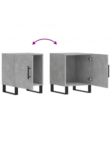 Comodini 2 pz Grigio Cemento 40x40x50 cm in Legno Multistrato