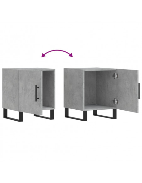 Comodini 2 pz Grigio Cemento 40x40x50 cm in Legno Multistrato
