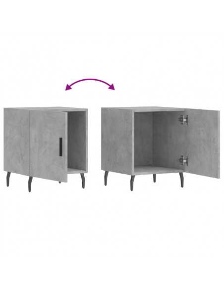 Comodini 2 pz Grigio Cemento 40x40x50 cm in Legno Multistrato
