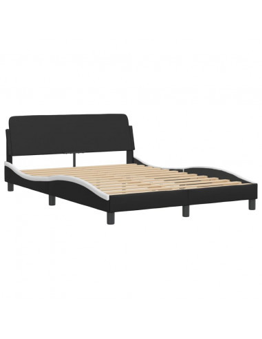 Letto con Materasso Nero e Bianco 120x200 cm in Similpelle