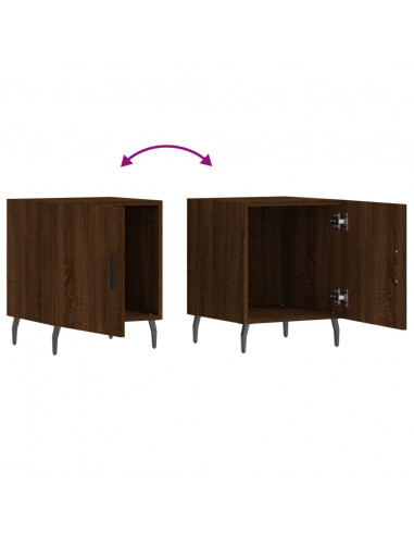 Comodini 2 pz Rovere Marrone 40x40x50 cm in Legno Multistrato