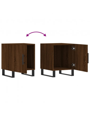 Comodini 2 pz Rovere Marrone 40x40x50 cm in Legno Multistrato
