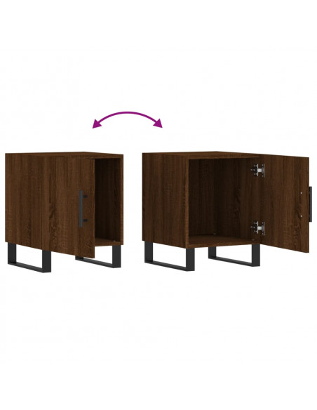 Comodini 2 pz Rovere Marrone 40x40x50 cm in Legno Multistrato