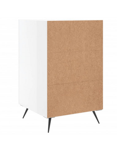 Comodino Bianco Lucido 40x40x66 cm in Legno Multistrato