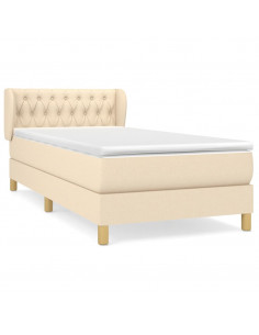 Giroletto a Molle con Materasso Crema 90x190 cm in Tessuto 2