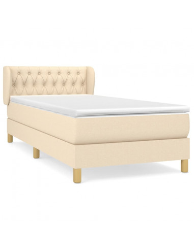 Giroletto a Molle con Materasso Crema 90x190 cm in Tessuto