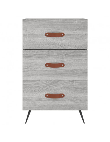 Comodino Grigio Sonoma 40x40x66 cm in Legno Multistrato