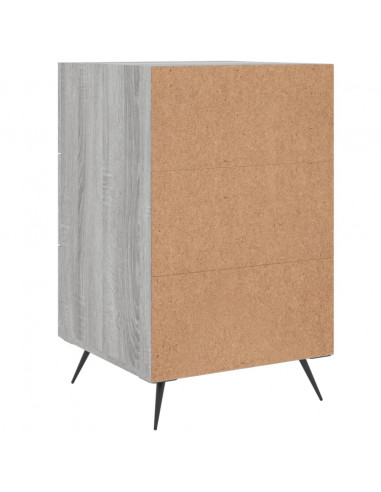 Comodino Grigio Sonoma 40x40x66 cm in Legno Multistrato