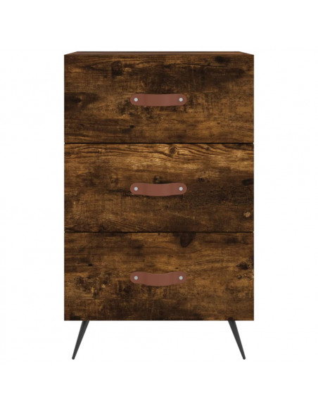 Comodino Rovere Fumo 40x40x66 cm in Legno Multistrato