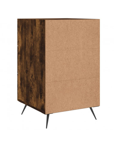 Comodino Rovere Fumo 40x40x66 cm in Legno Multistrato