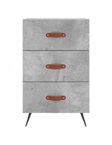 Comodino Grigio Cemento 40x40x66 cm in Legno Multistrato