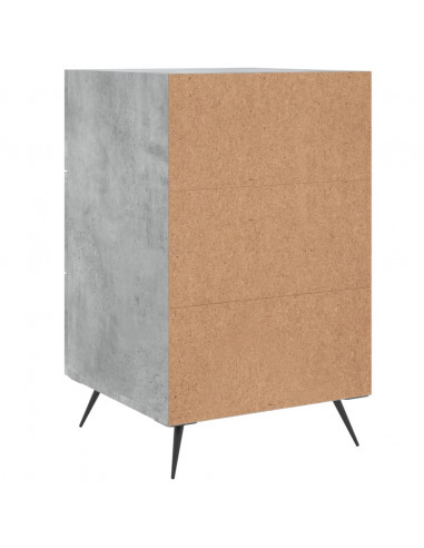 Comodino Grigio Cemento 40x40x66 cm in Legno Multistrato