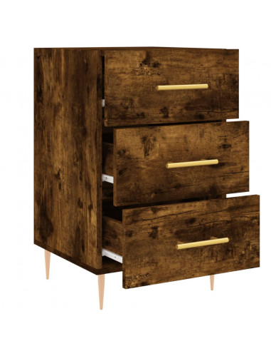 Comodino Rovere Fumo 40x40x66 cm in Legno Multistrato