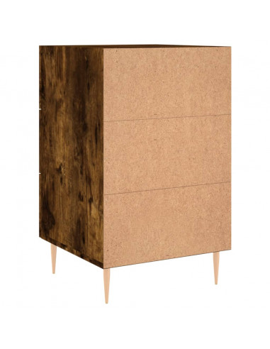 Comodino Rovere Fumo 40x40x66 cm in Legno Multistrato