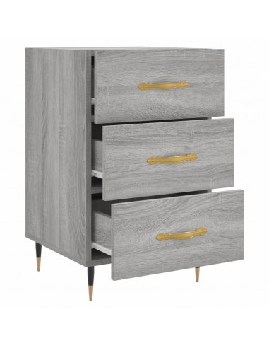 Comodino Grigio Sonoma 40x40x66 cm in Legno Multistrato