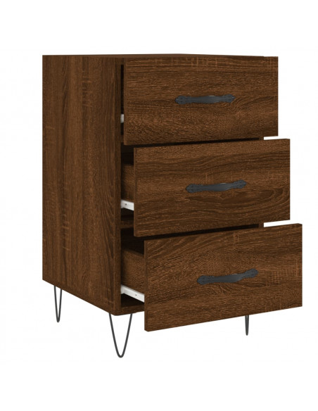 Comodino Rovere Marrone 40x40x66 cm in Legno Multistrato