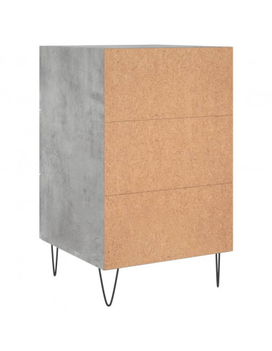 Comodino Grigio Cemento 40x40x66 cm in Legno Multistrato