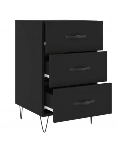 Comodino Nero 40x40x66 cm in Legno Multistrato 2