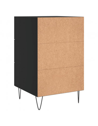 Comodino Nero 40x40x66 cm in Legno Multistrato