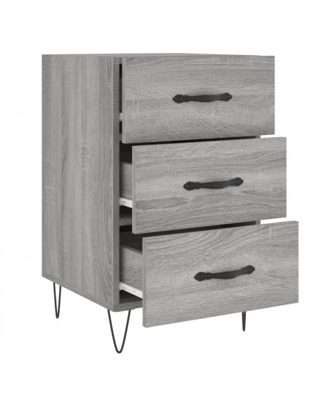 Comodino Grigio Sonoma 40x40x66 cm in Legno Multistrato