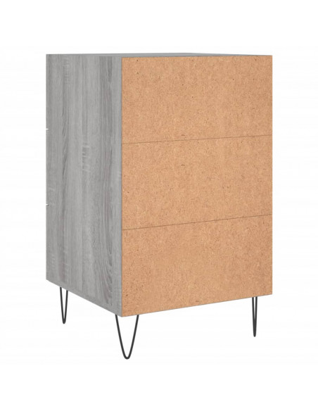 Comodino Grigio Sonoma 40x40x66 cm in Legno Multistrato