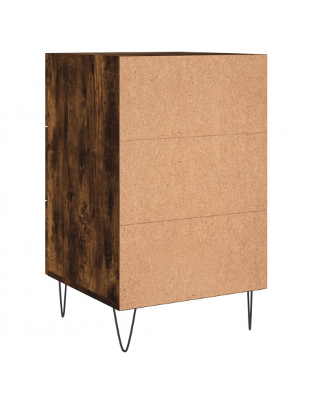 Comodino Rovere Fumo 40x40x66 cm in Legno Multistrato