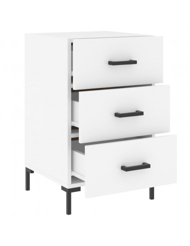 Comodino Bianco 40x40x66 cm in Legno Multistrato