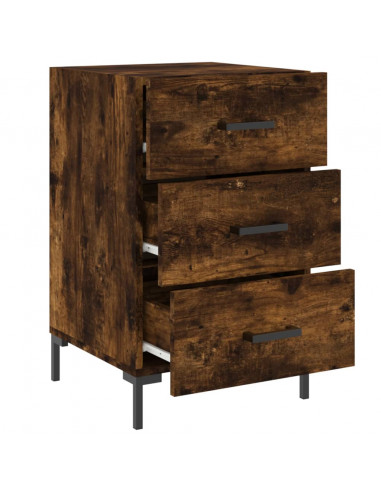 Comodino Rovere Fumo 40x40x66 cm in Legno Multistrato