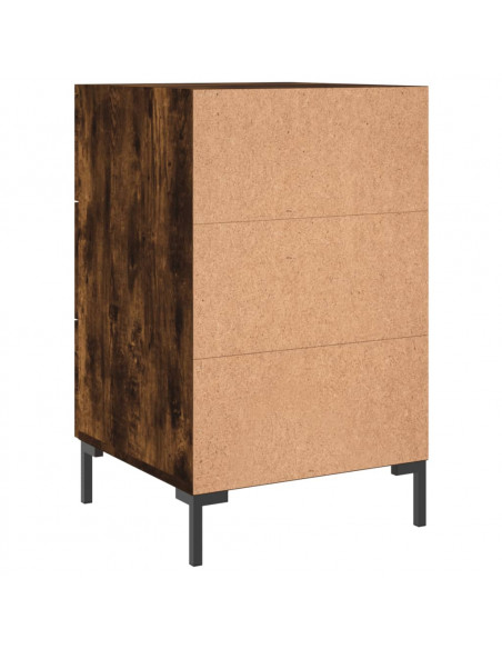 Comodino Rovere Fumo 40x40x66 cm in Legno Multistrato