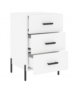 Comodino Bianco 40x40x66 cm in Legno Multistrato 2