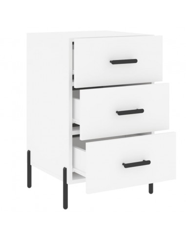 Comodino Bianco 40x40x66 cm in Legno Multistrato