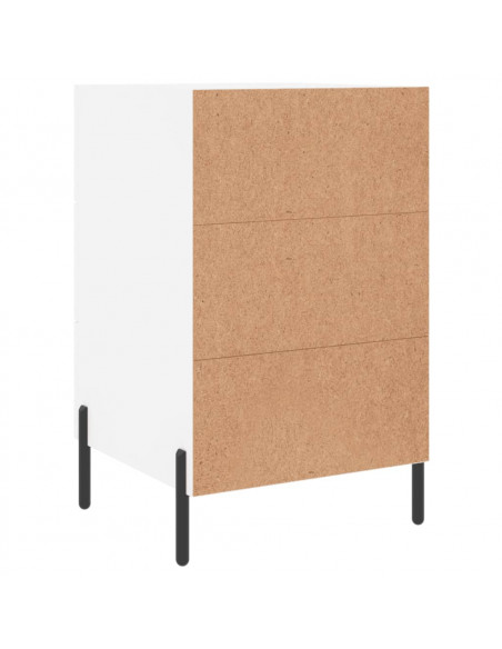 Comodino Bianco 40x40x66 cm in Legno Multistrato