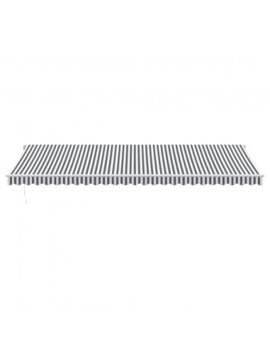 Tenda Retrattile Manuale con LED Antracite e Bianco 600x350 cm